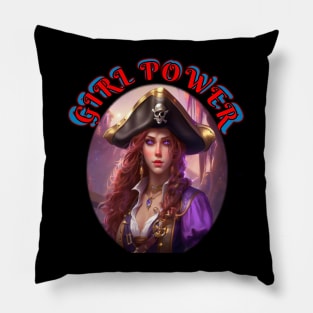 Girl power purple pirates girls only Pillow