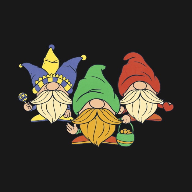 Gnomes dressed for mardi gras by Picasso_design1995