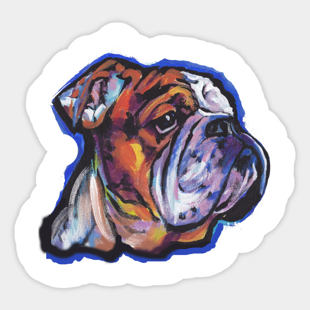 English Bulldog Dog Bright Colorful Pop Dog Art English Bulldog
