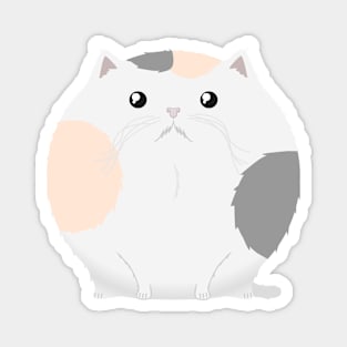 Sfurical round orange grey white calico cat Magnet