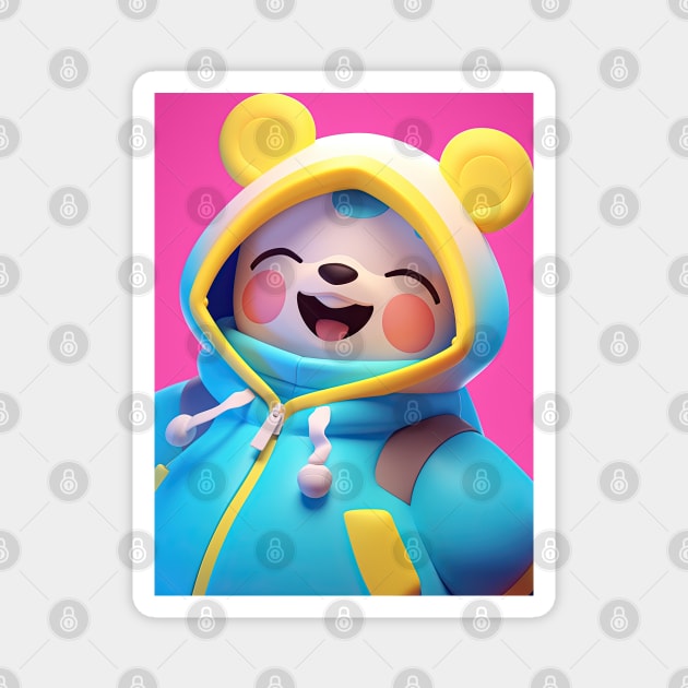 AKBLM - APPLE CHEEKS 赤い頬 KUMA | KAWAII SMILING ANIME CREATURE Magnet by AKBLM