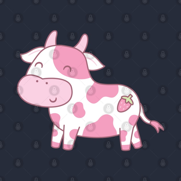 Cute Happy Strawberry Cow by rustydoodle