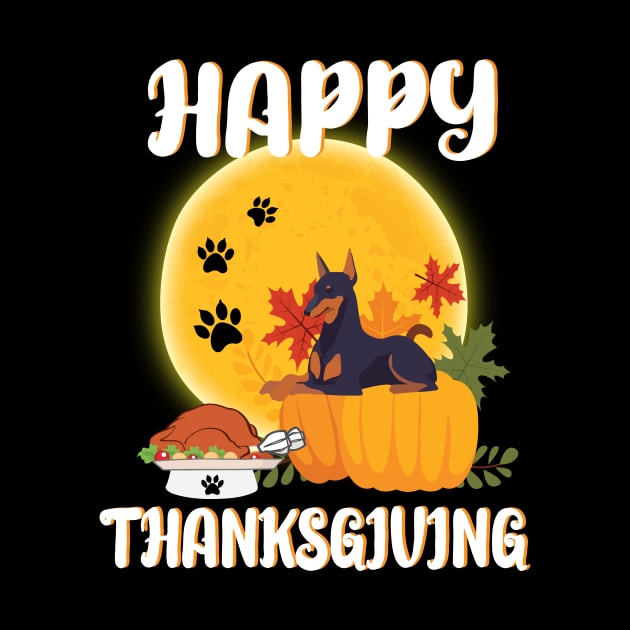 Doberman Pinscher Seeing Turkey Dish Happy Halloween Thanksgiving Merry Christmas Day by Cowan79