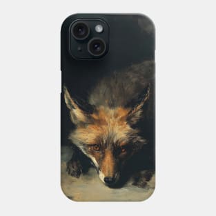 Dark Red Fox Forest Vintage Painting Phone Case