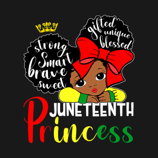 Juneteenth Princess Black Girls Kids Afro American Freedom T-Shirt