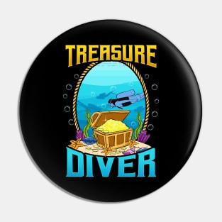 Awesome Scuba Diving Treasure Diver Pin