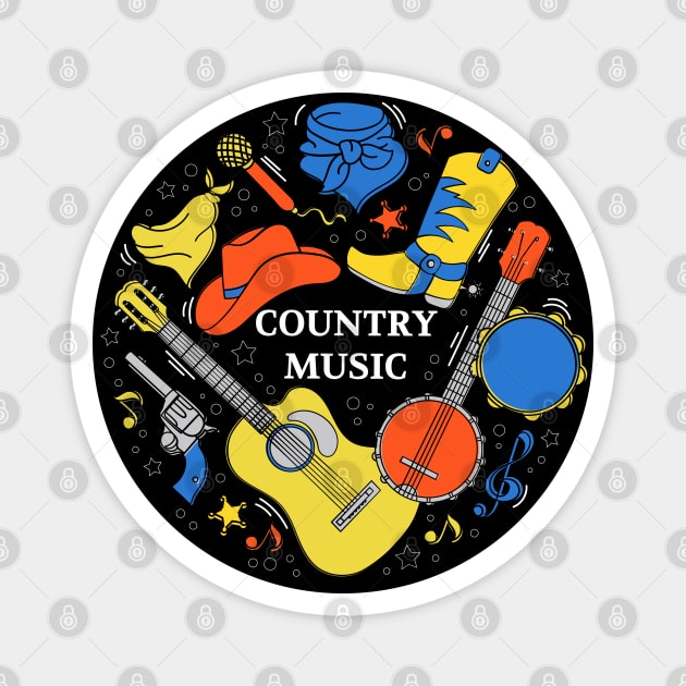 country music concept Magnet by Mako Design 