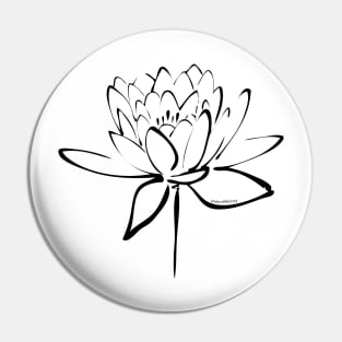 Black Lotus Calligraphy Pin