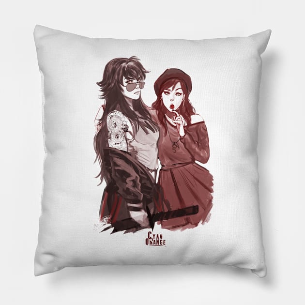 Nirvana & Raja - Sketch Edition Pillow by Cyan-Orange