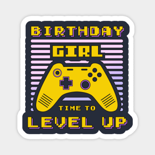 Birthday Girl Time to Level Up Video Game Birthday Gift Girl Magnet