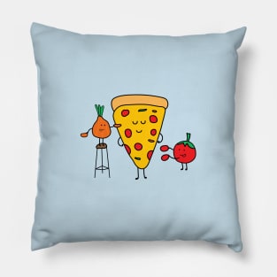 cute pizza with tomato and onion Pillow