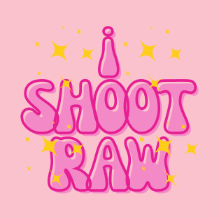 I shoot raw | funky t-shirt design for photographers T-Shirt