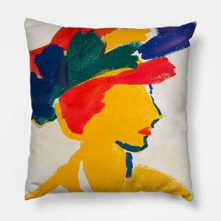 Woman Portrait Abstract Art Pillow