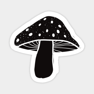 Cool Black And White Mushroom Magnet