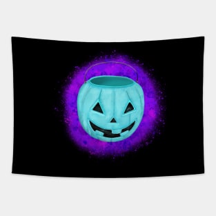 Teal Pumpkin Pail Tapestry