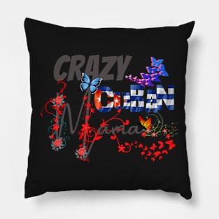 Crazy Cuban Mom, in black, gift for mom, Mothers day gift, Spanish, Espanol Pillow