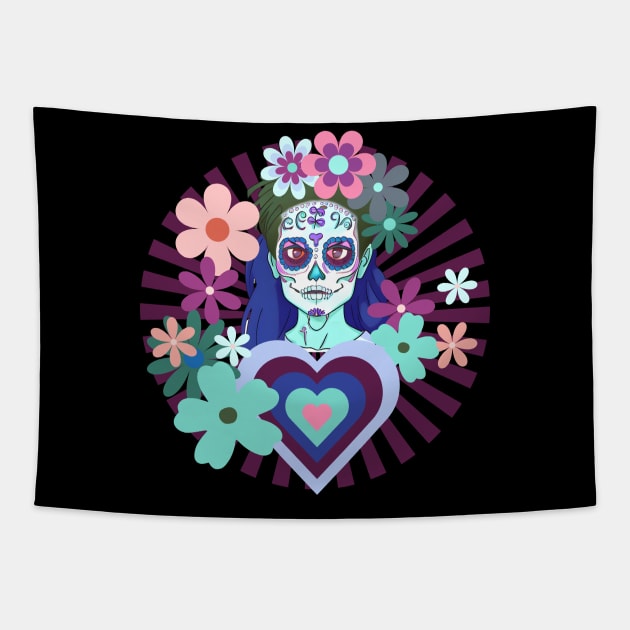 Dreams of La Catrina. No.1 - Twilight Variation Tapestry by SwagOMart