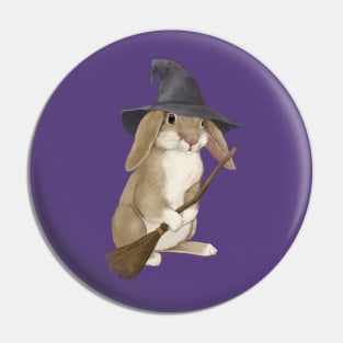 Hoppy Halloween Witch Bunny Pin