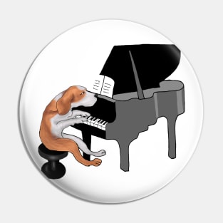 Dog Playing Piano Pin