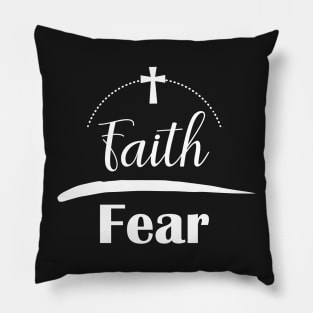 Faith over Fear Christian Cross Pillow