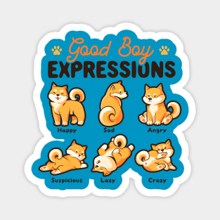 Good Boy Expressions - Cute Shiba Inu Dog Gift Magnet