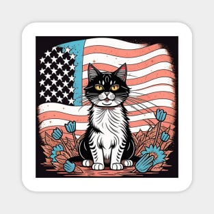 Claws of Liberty: Where Feline Independence Blossoms Magnet