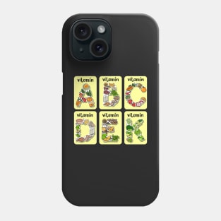 Vitamin letter illustration Phone Case