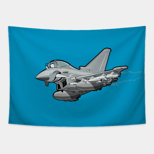 Cartoon Fighter Plane Tapestry by Mechanik