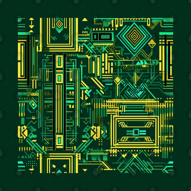 Geometric pattern like a circuit board 2 by etherElric