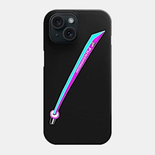 Katana with Blank Text, v. Code Magenta Teal Phone Case