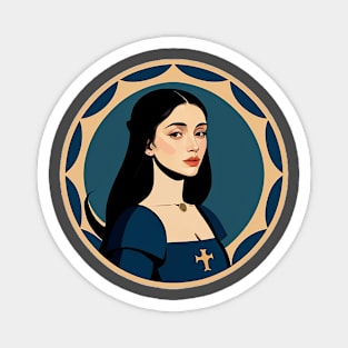 Beautiful Renaissance Woman Wearing a Blue Gown Magnet