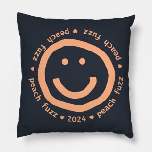 Peach Fuzz Pantone Color of the Year 2024 Smiley Face Pillow