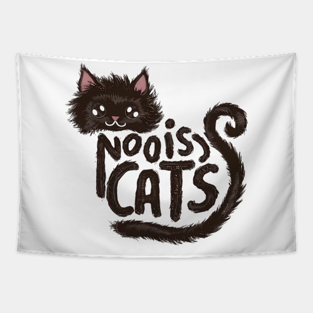 Funny fluffy noisy cat Tapestry by Tee.gram