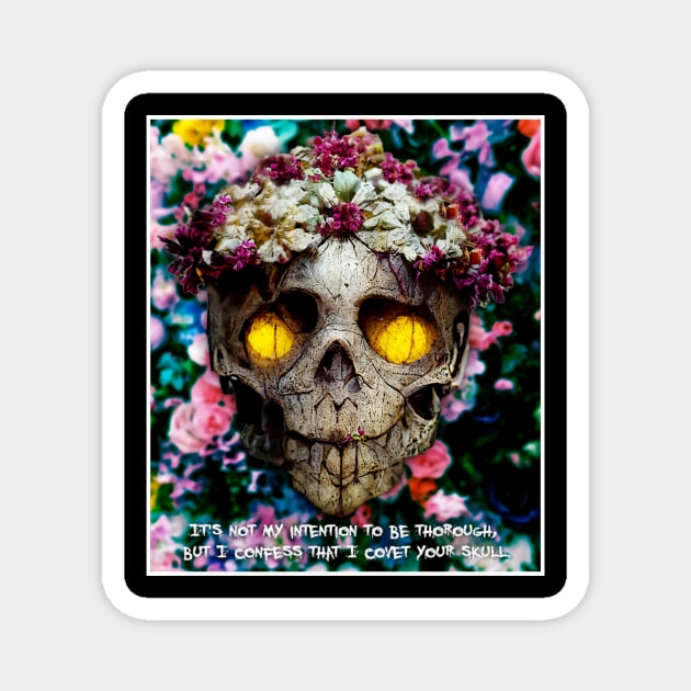 skull with flowers Magnet by ElArrogante