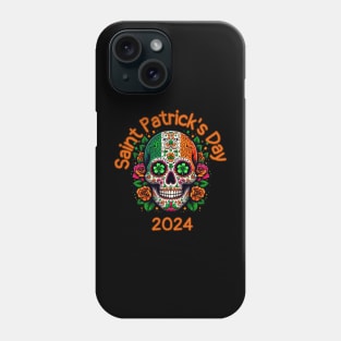 St Patricks Day 2024. Irish Skull Men Phone Case