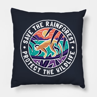 Squirrel Monkey - Save the Rainforest, Protect the Wildlife Pillow