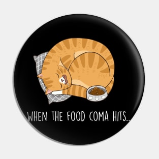 When the food coma hits Gift T-shirt For Lover Cat Pin