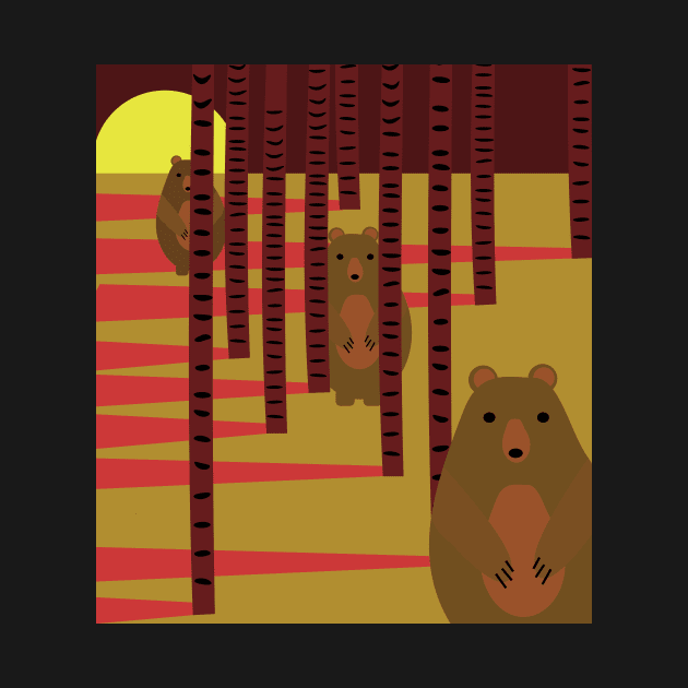 Bears hiding in the woods by cocodes