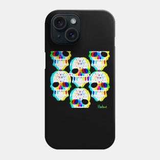 Skulls Convene at the Cinema by Blackout Design Phone Case