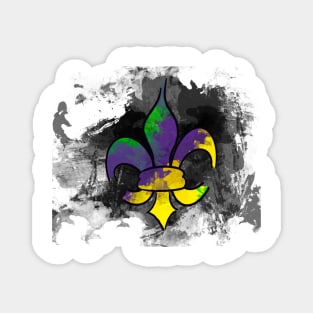 Mardi Grad Fleur De Lis Magnet