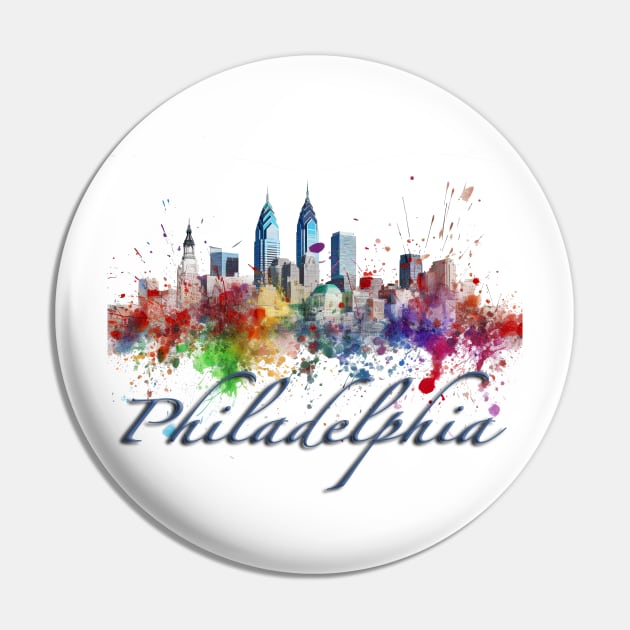 Philadelphia Skyline Pin by Urban Archeology Shop Gallery