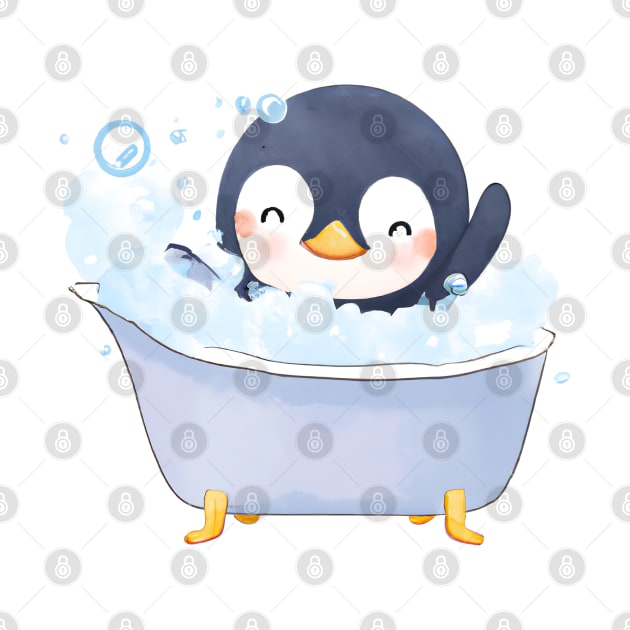 Cute Baby Penguin Bathtub by Zenflow