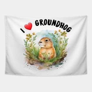 I love groundhog Tapestry