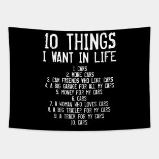 10 Things I Want In My Life Cars Mechanics Garage Funny Tapestry