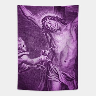 Violet Christ Antique Engraving Tapestry