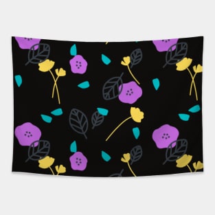 Floral yellow and violet pattern Tapestry