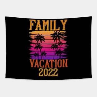 Family Vacation 2022 Beach Summer Vacation Silhouette Tapestry