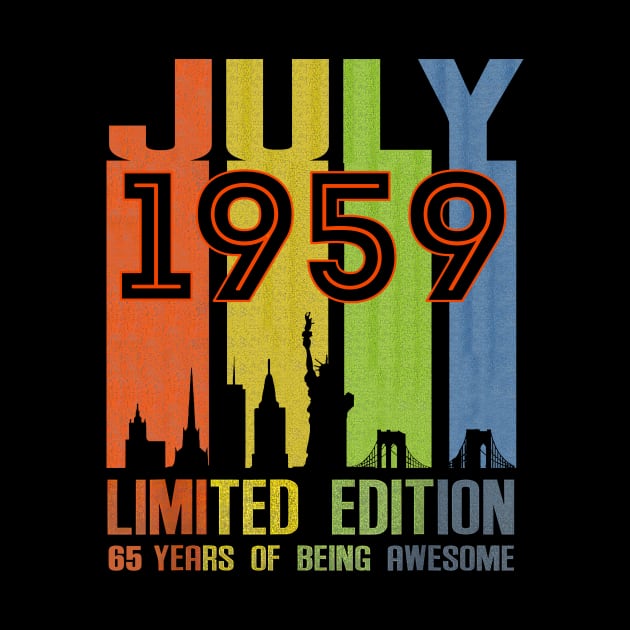 July 1959 65 Years Of Being Awesome Limited Edition by Red and Black Floral