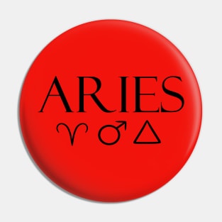 Aries Glyph Planet Element Pin