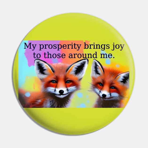 prosperity Mantra with artistic foxes colorful design Pin by Dok's Mug Store